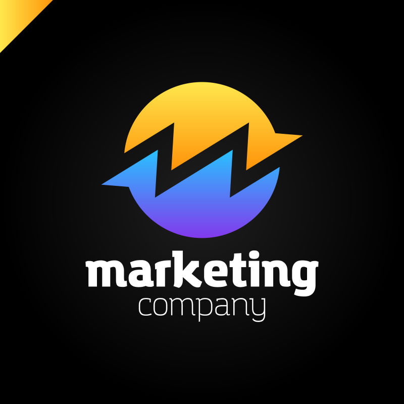 创意矢量波形双色标志设计