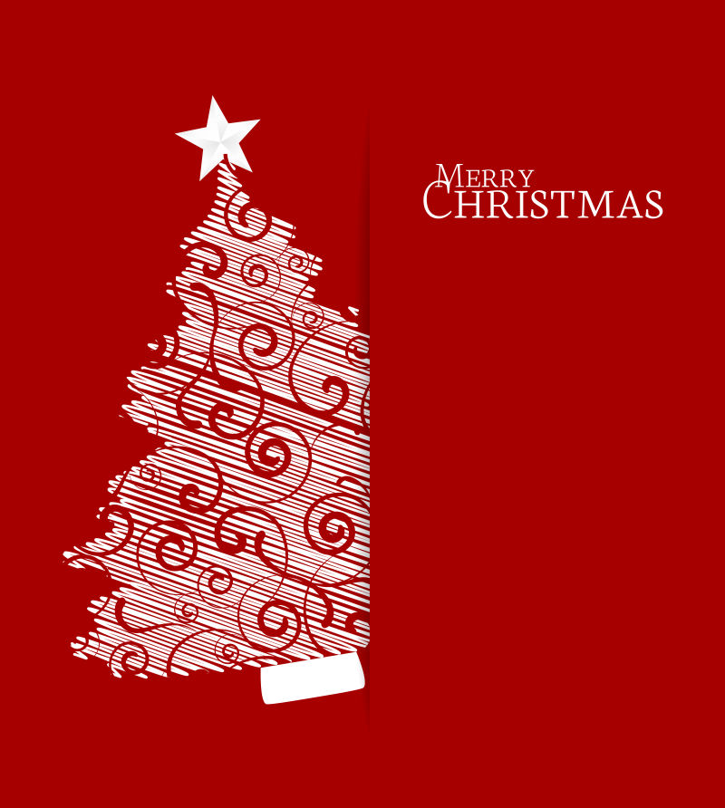 创意几何圣诞树矢量设计背景