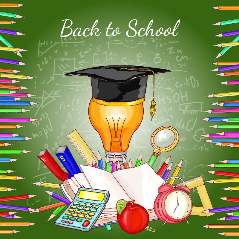 回到学校概念矢量