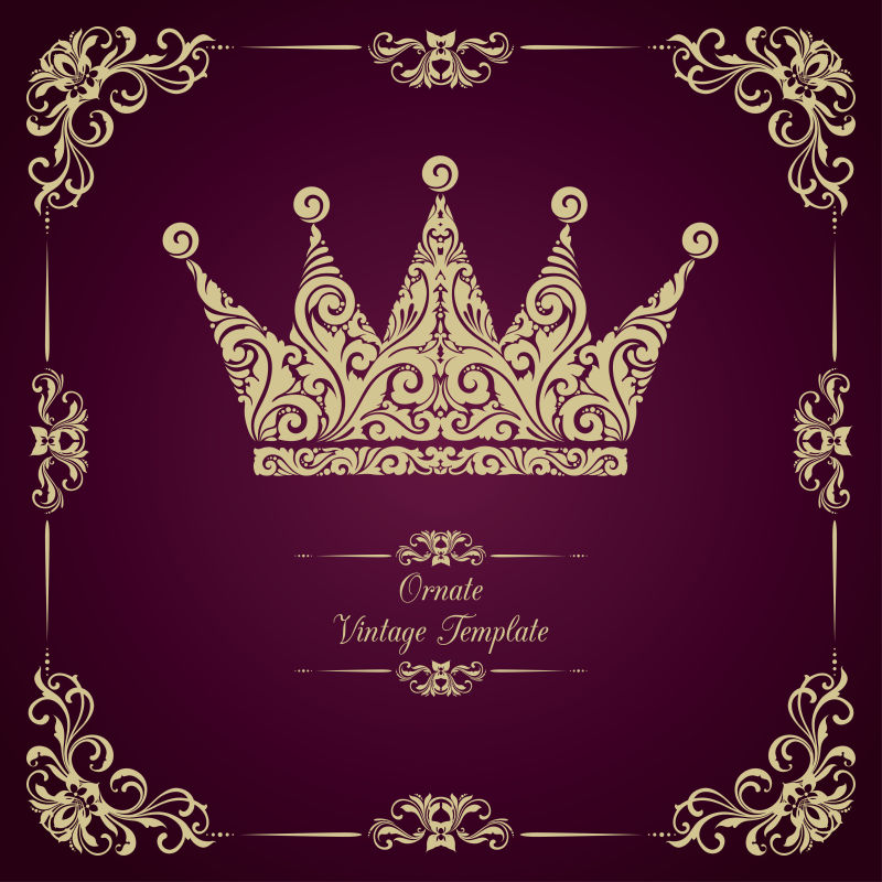 皇冠花纹图标矢量