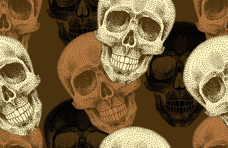 矢量的人类颅骨插图