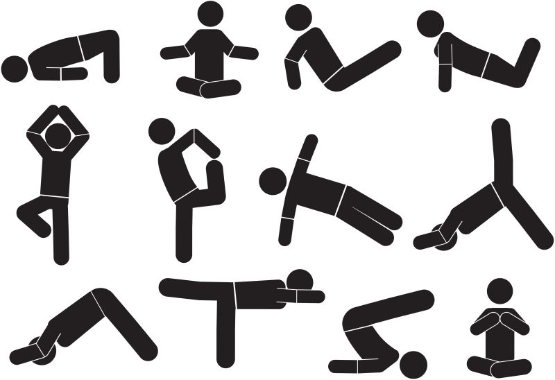 矢量瑜伽动作概念插图