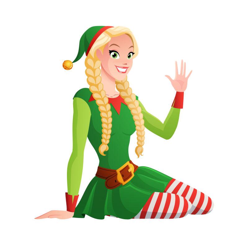 矢量的卡通漂亮的金发女孩