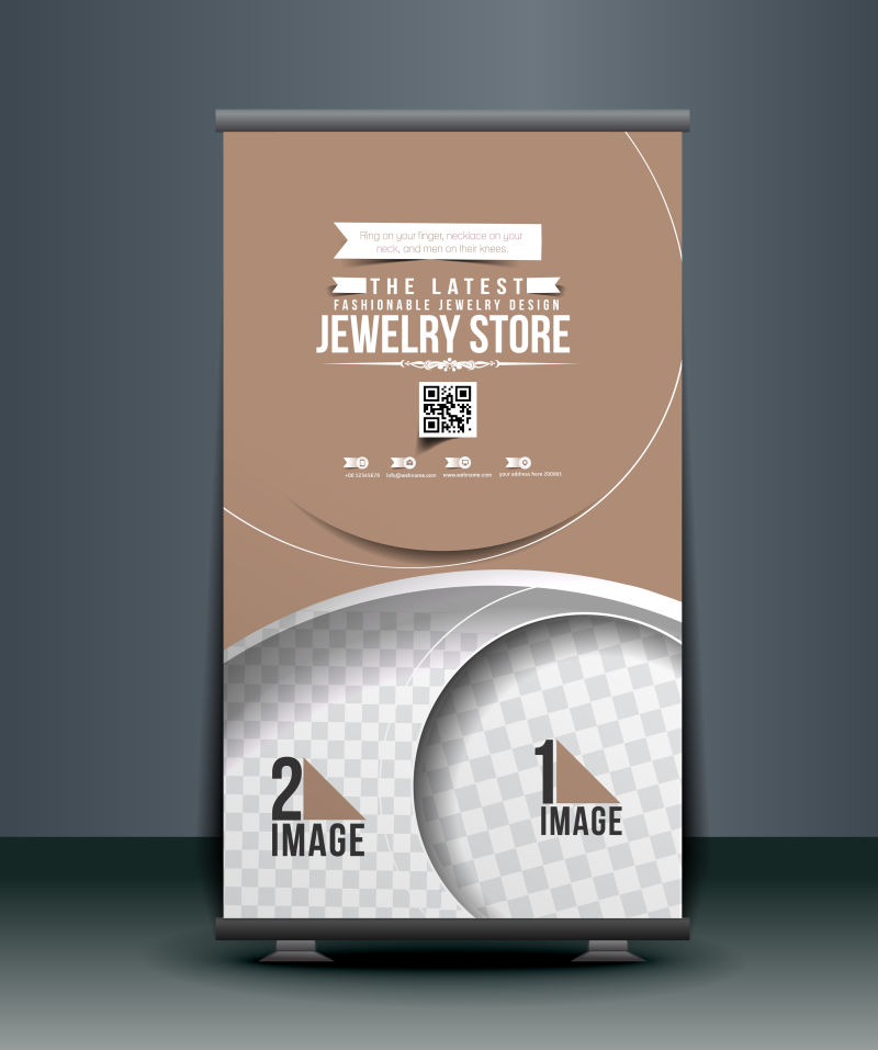 矢量珠宝宣传广告横幅设计样板