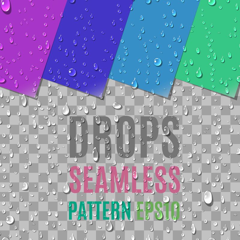 矢量彩色纸标签透明水滴