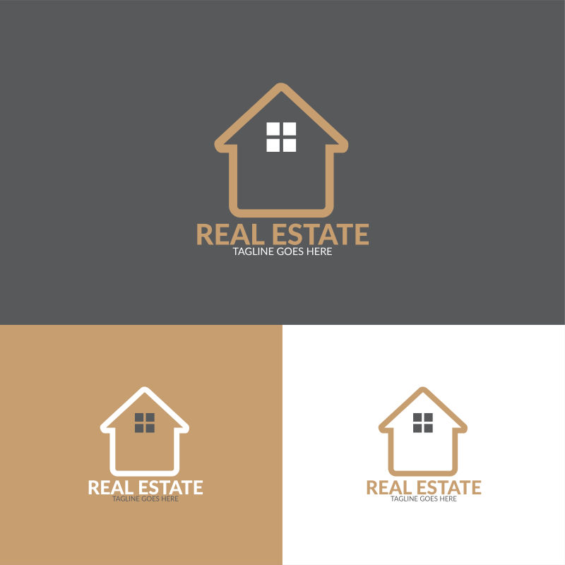 有创意的房地产标志矢量图