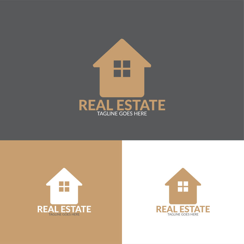 房地产概念标志矢量图