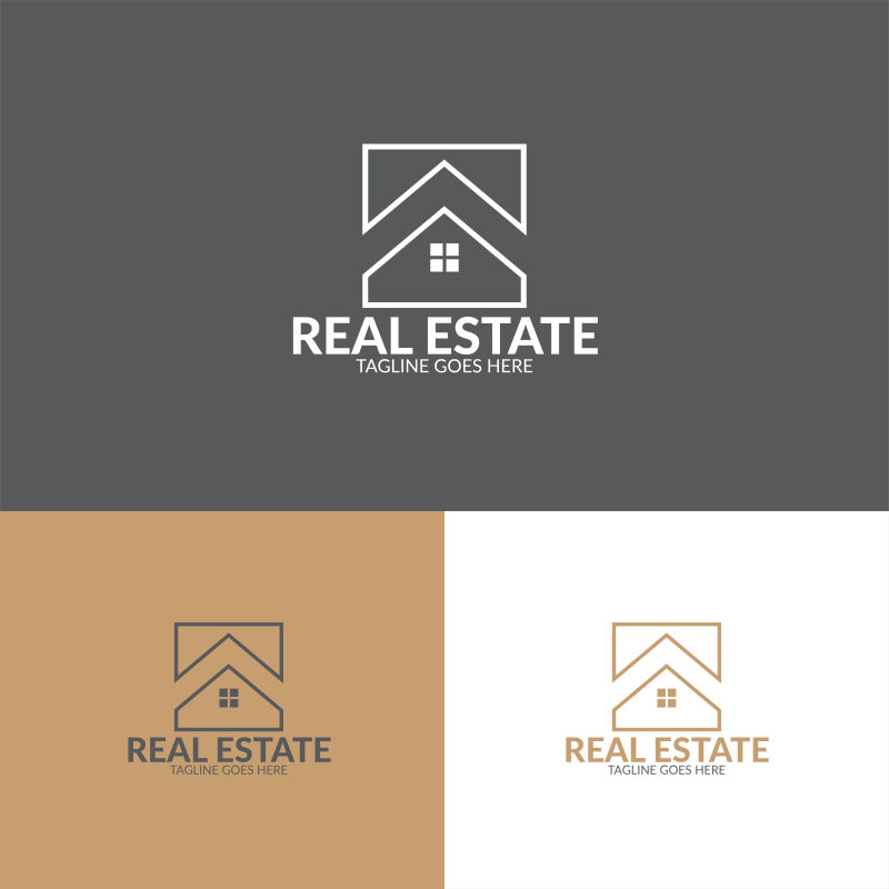 有创意的屋顶logo矢量图