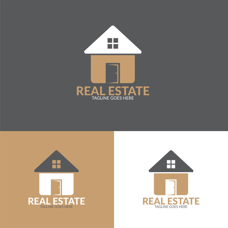 抽象的房地产logo矢量图