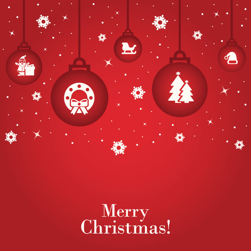 冬季装饰设计的矢量圣诞卡片