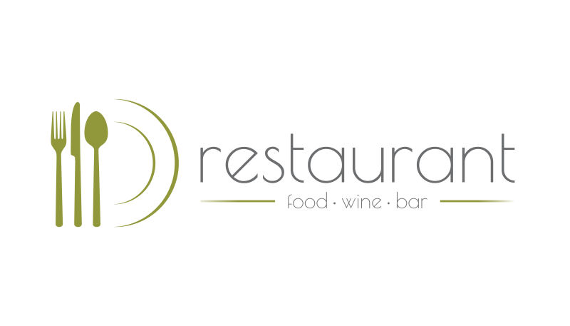 餐具图案的矢量餐厅标志