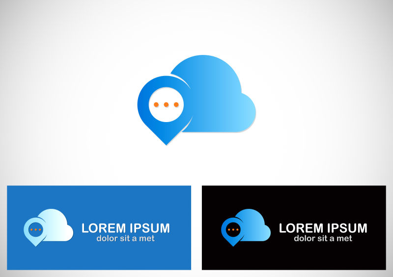 矢量蓝色云的logo设计