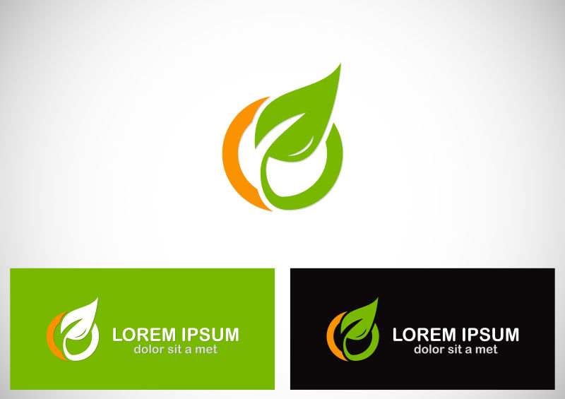 矢量彩色叶子logo设计