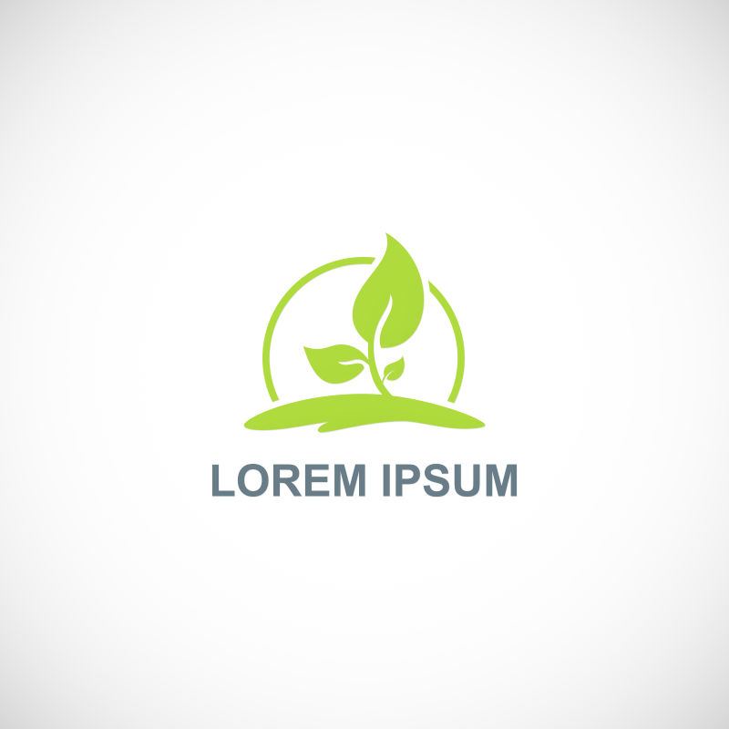 矢量创意绿色植物学标志