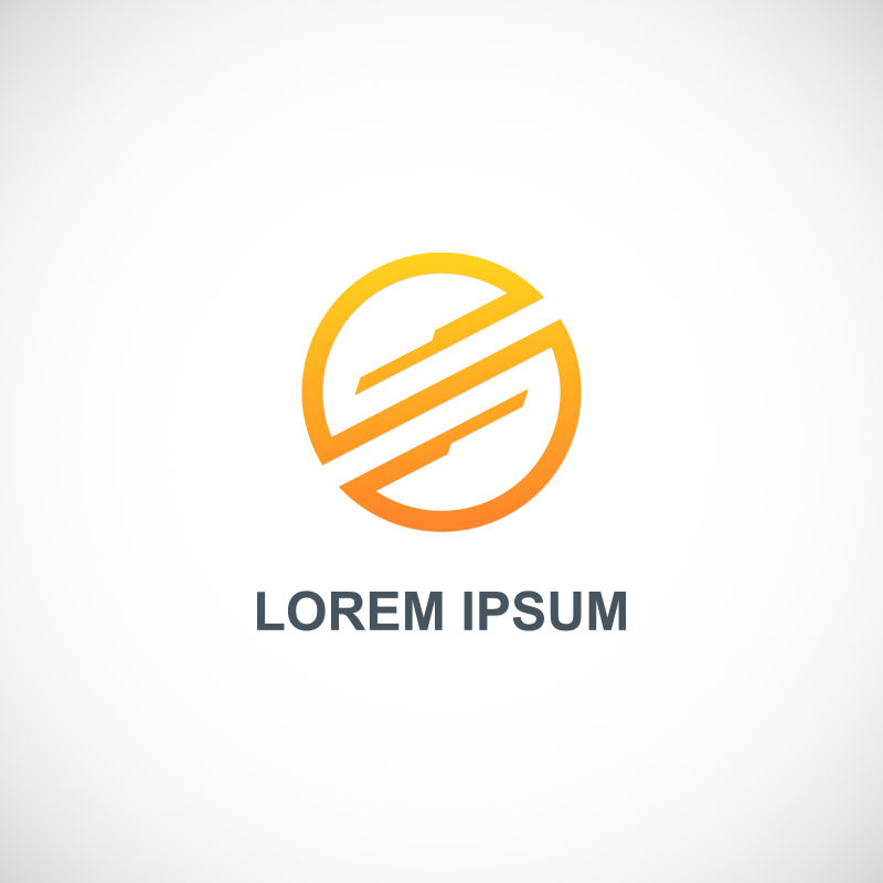 矢量橙色圆技术logo设计