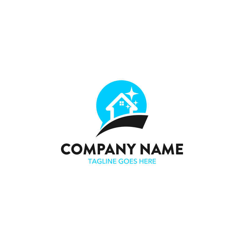 创意的清洁保养标志矢量图