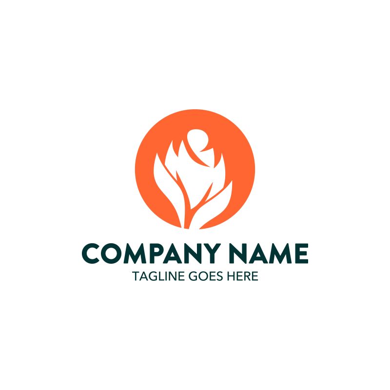 红色创意花卉标志矢量图