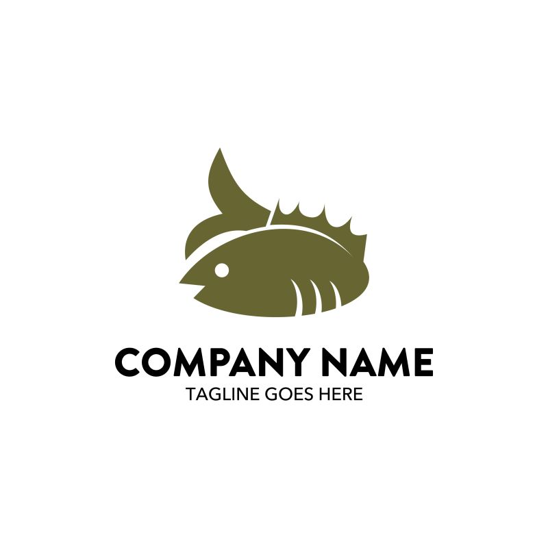 创意鱼形餐厅标志矢量图