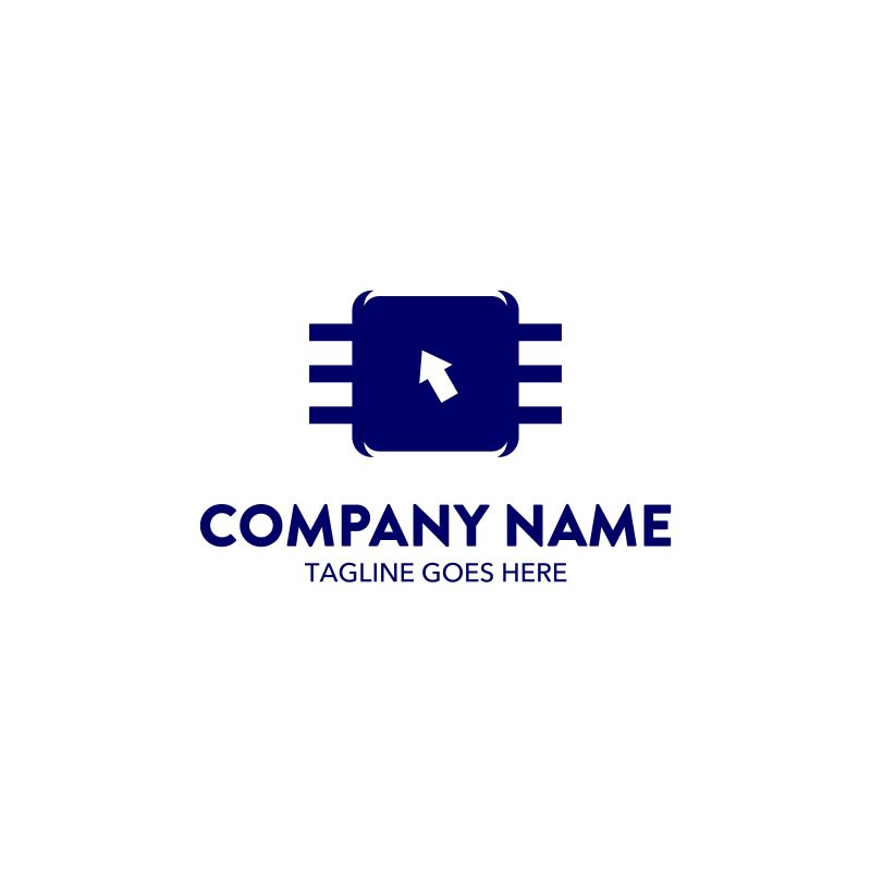 抽象矢量计算机数据概念标志设计