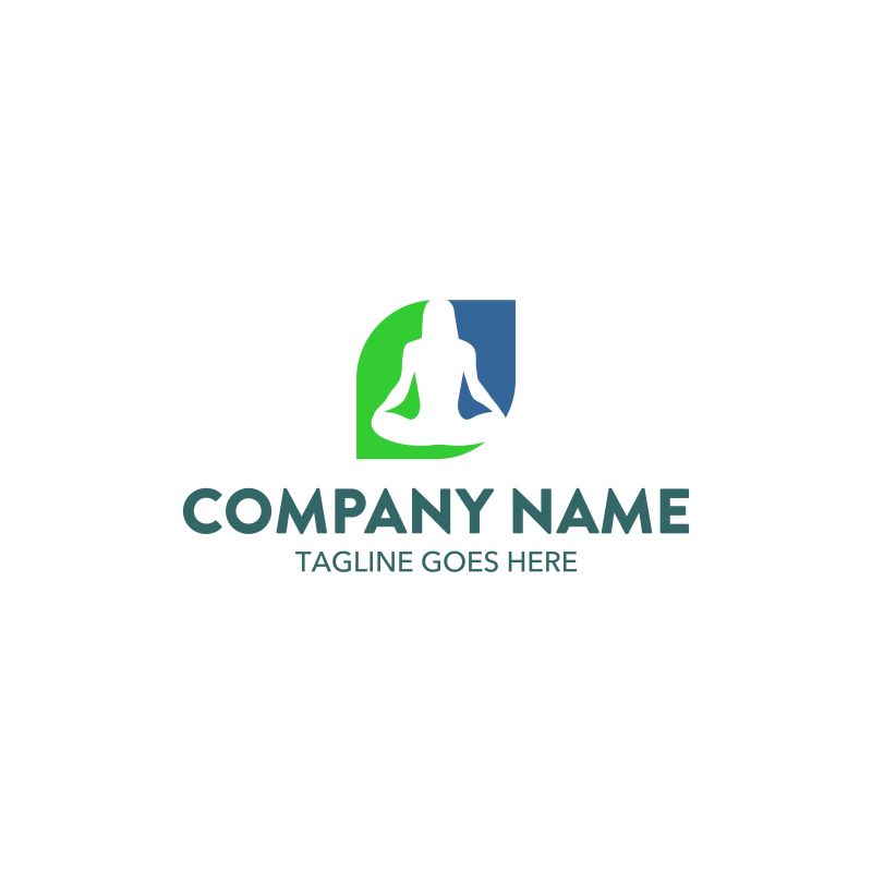 矢量抽象瑜伽概念的标志设计