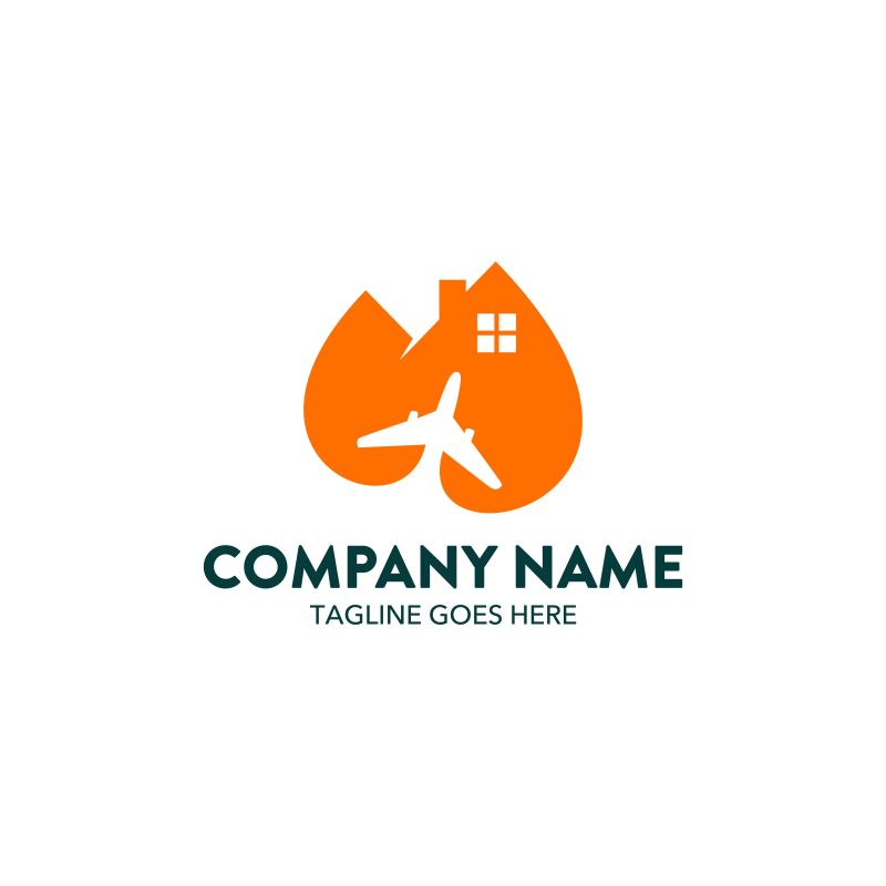 矢量旅游概念的标志设计