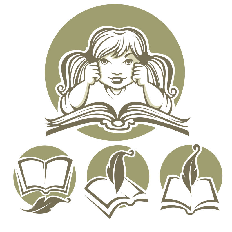 矢量创意看书logo设计