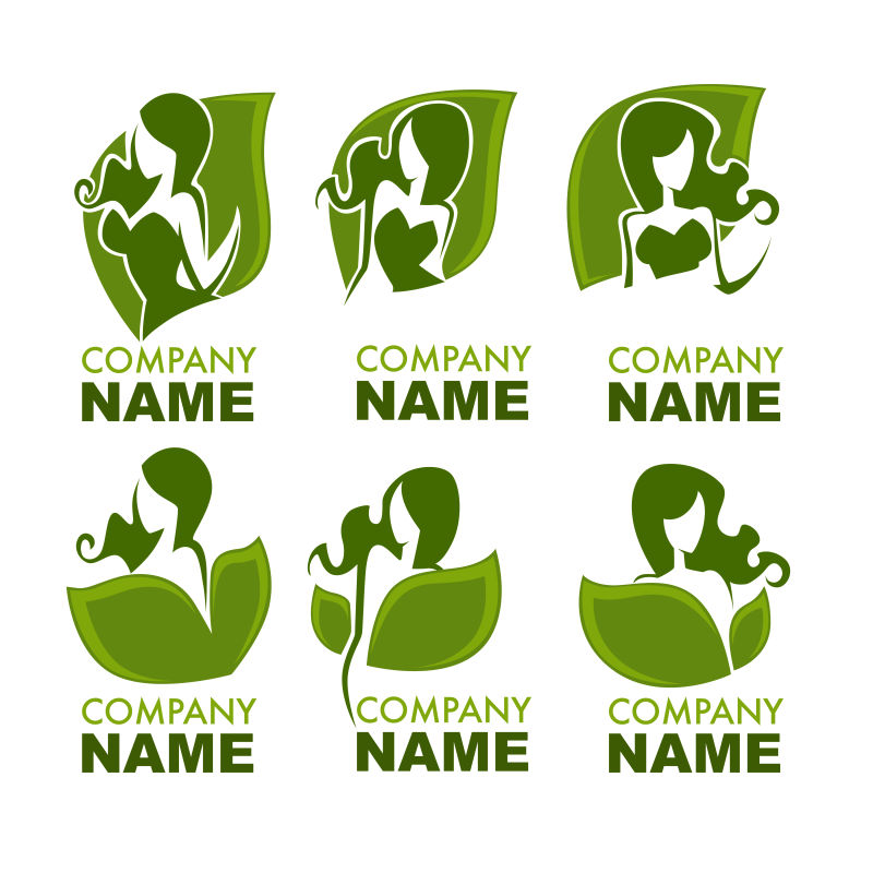 矢量创意绿色美容logo设计