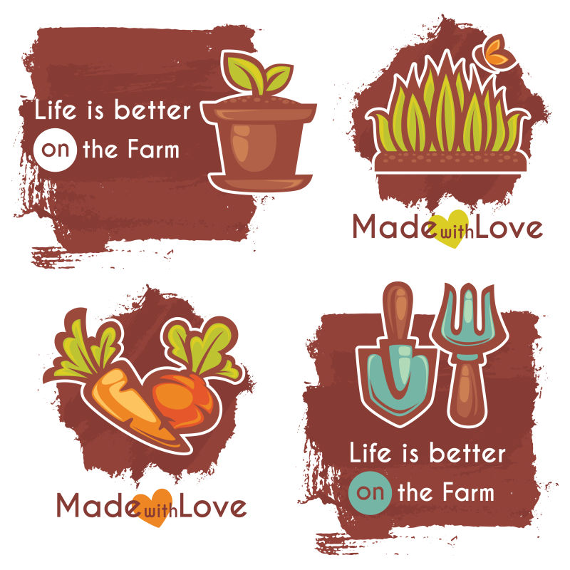 矢量创意农场生活logo设计