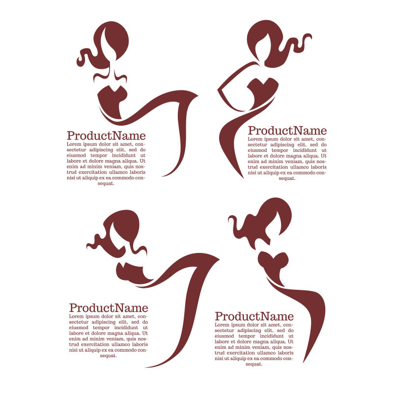 矢量创意女性美容logo设计