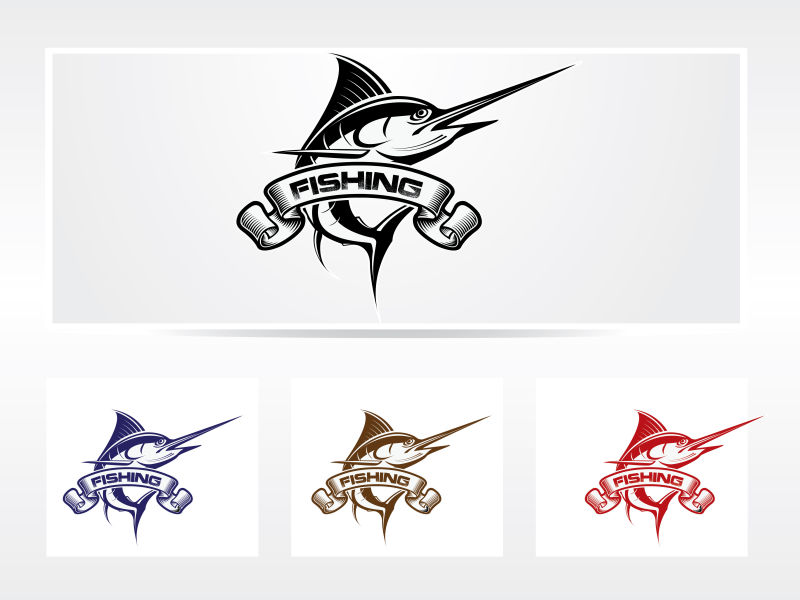 矢量创意马林鱼logo设计