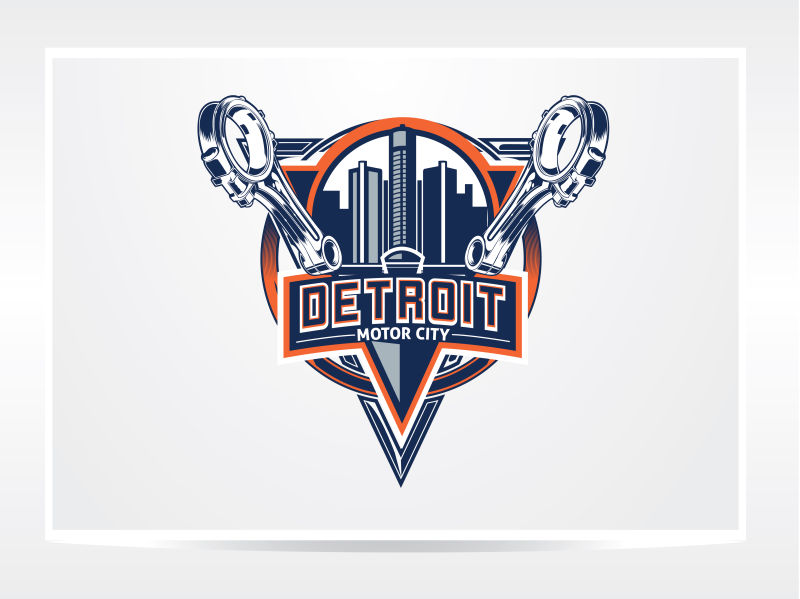矢量创意底特律城市标志设计