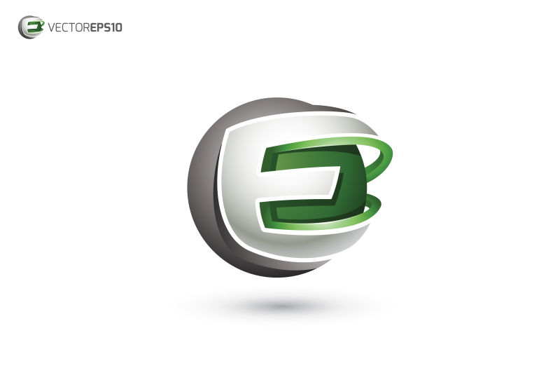 创意E字母logo设计矢量