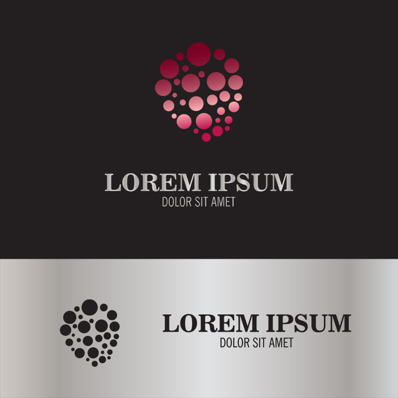 创意矢量粉色圆形元素的标志设计