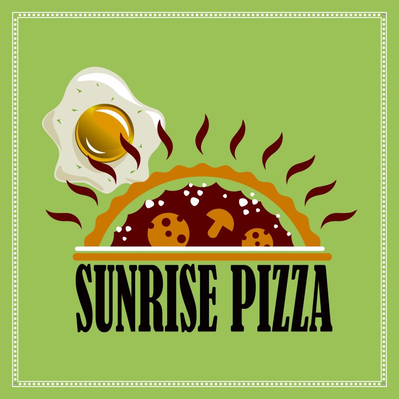 矢量披萨主题餐厅标志