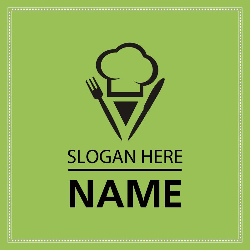 绿色矢量餐厅标志