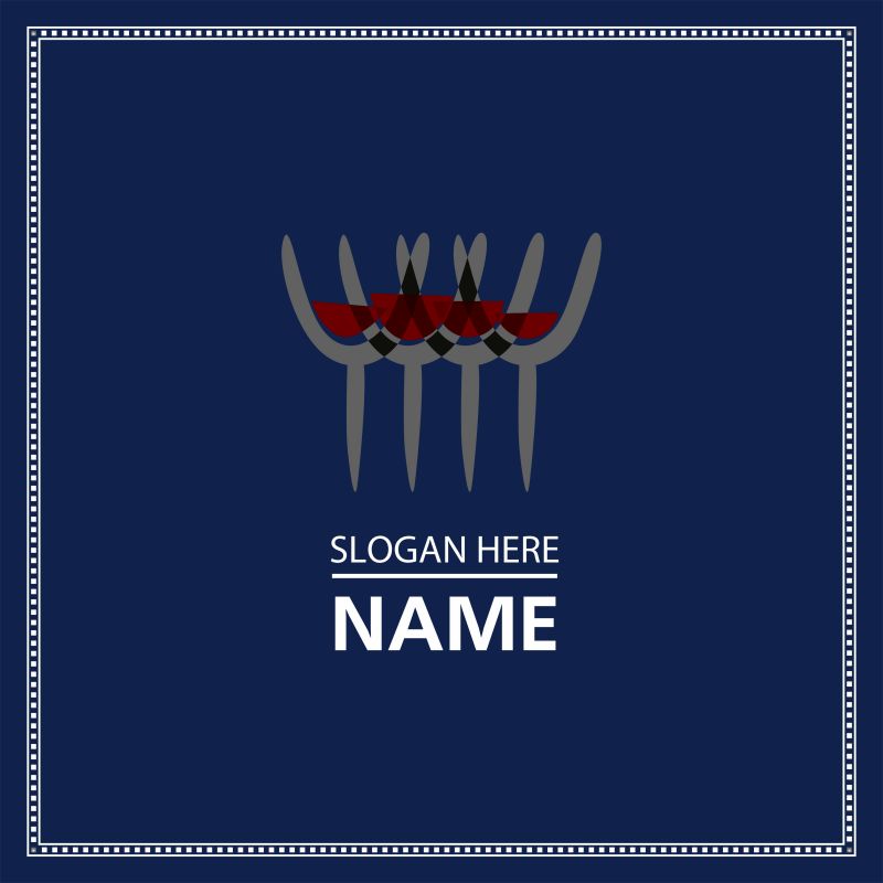 主题餐厅创意图标设计矢量