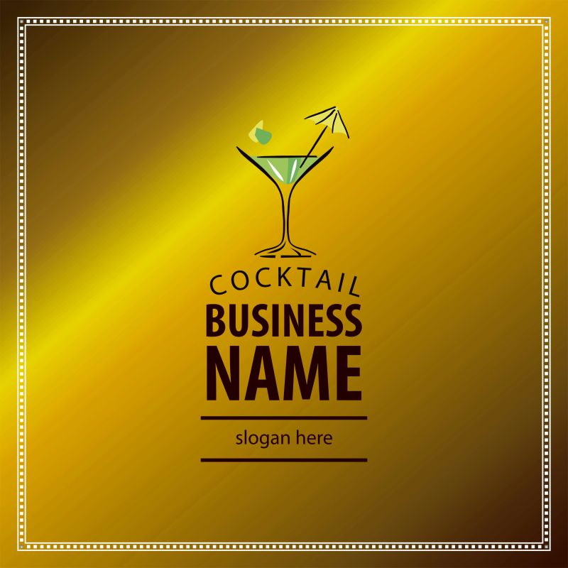 金色矢量主题餐厅标志