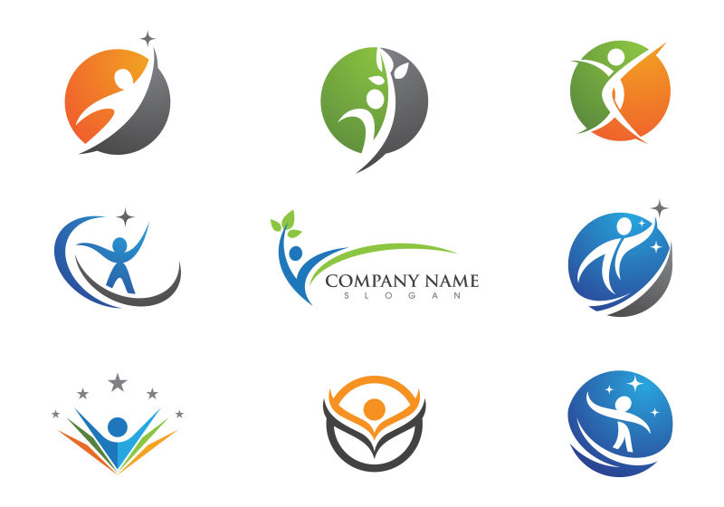 矢量绿色运动创意logo设计