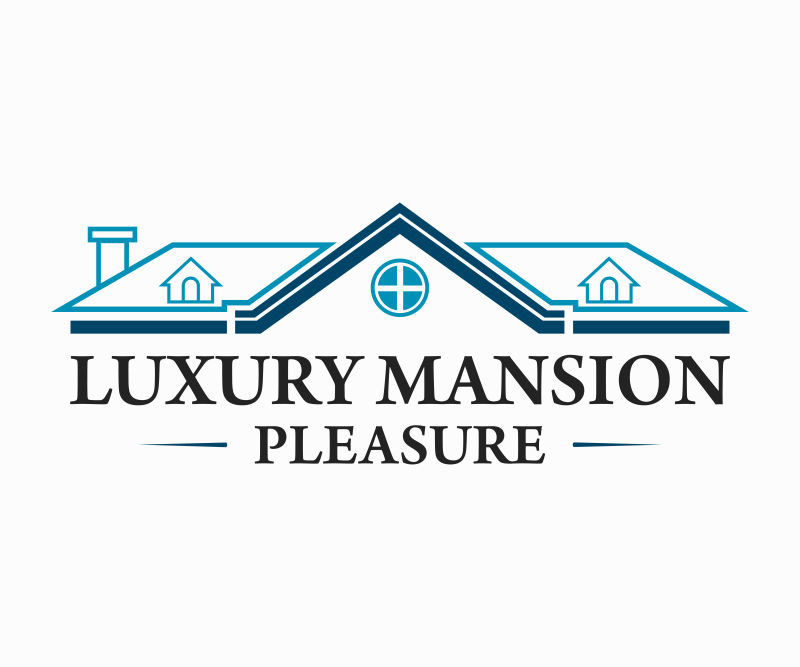 矢量蓝色和黑色的医院大楼创意logo设计