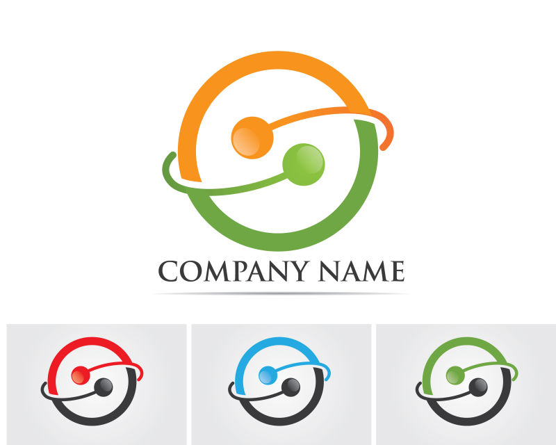 矢量五彩圆形logo设计