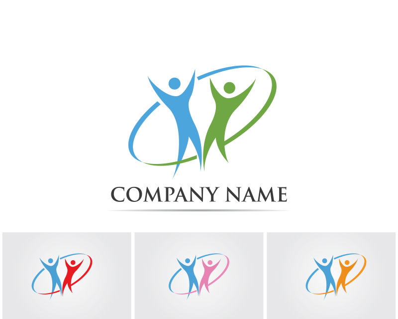 创意人形logo设计矢量