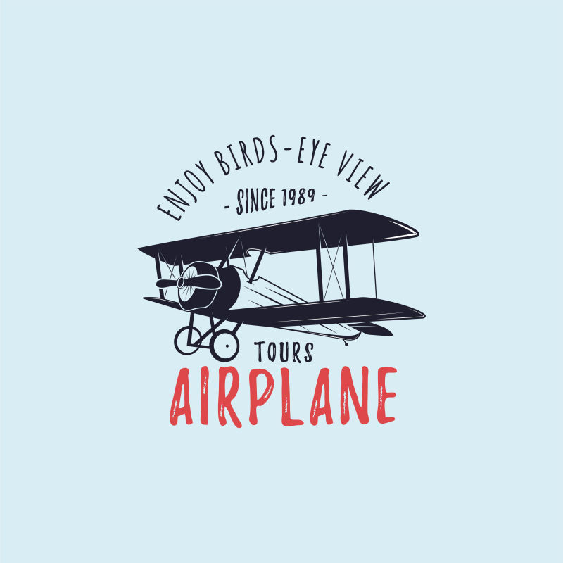 抽象矢量复古滑翔翼元素的标志设计