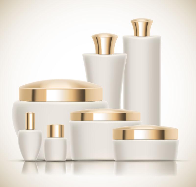 一套奢华的化妆品包装矢量