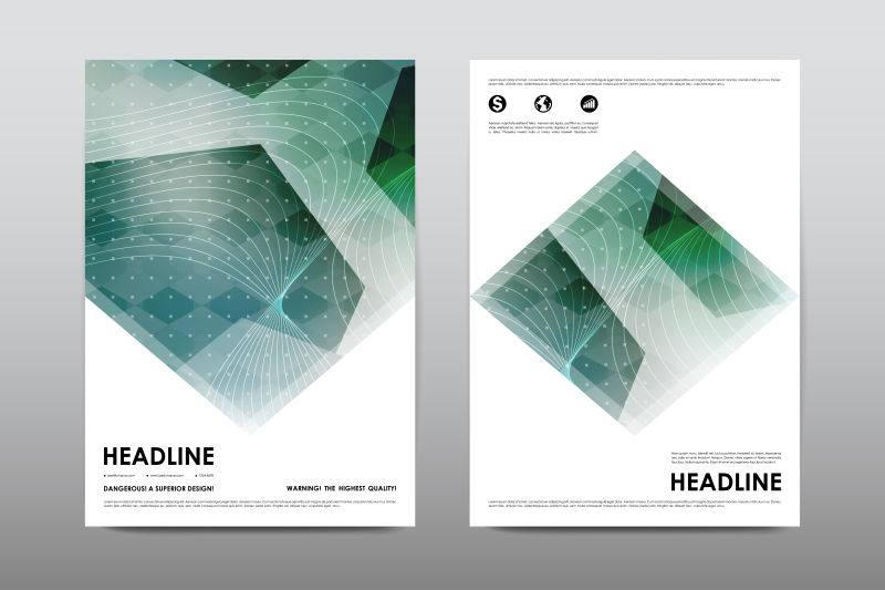 杂志小册子宣传册版面设计范本矢量设计