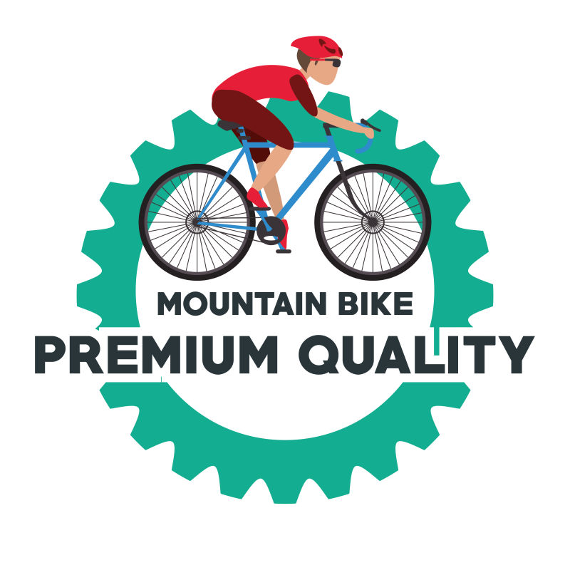 带状骑车男孩图标矢量设计