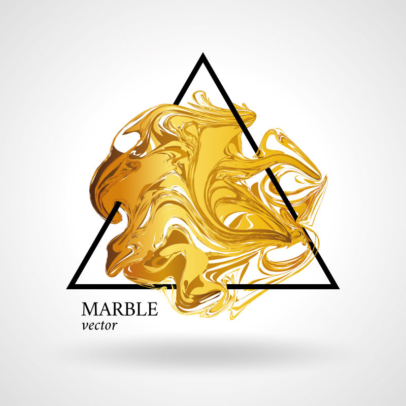 金色大理石抽象背景矢量插图