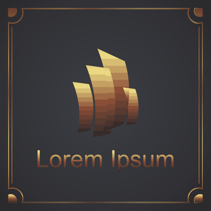 四种相同的长方形商标矢量