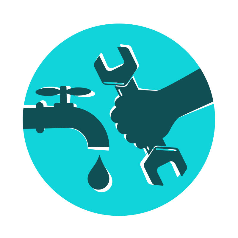 矢量水管修理概念插图