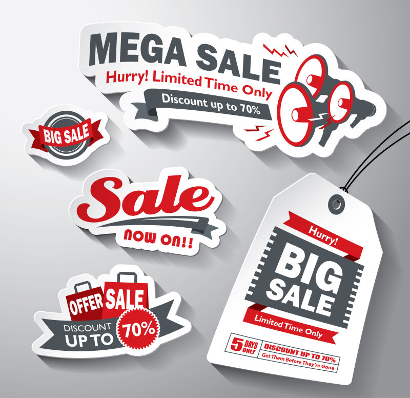 矢量销售广告设计标签