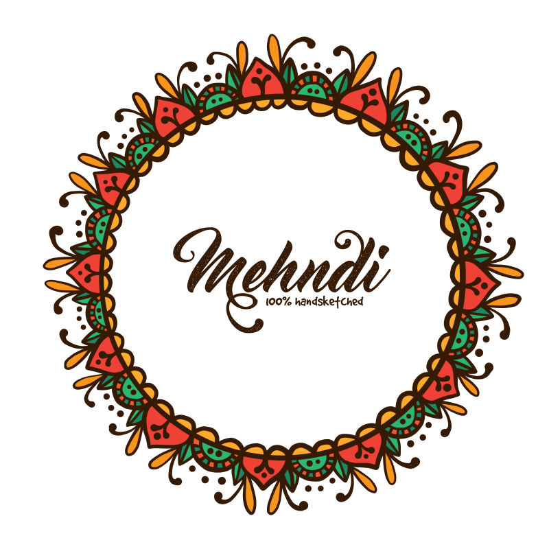 矢量复古风花环设计背景